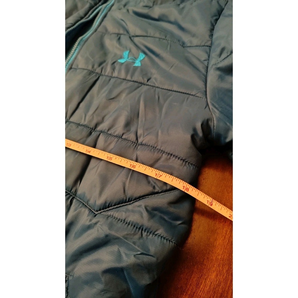 UNDER ARMOUR Boys Winter Jacket Reversible Blue Fleece Storm - Picture 6 of 7